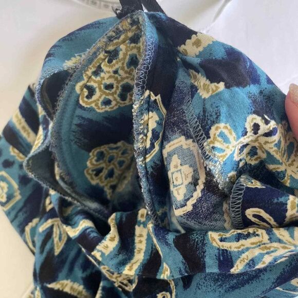 American Vintage Maggie Lawrence 100% Rayon Blue Aztec Midi Dress Sz Small - Picture 6 of 6